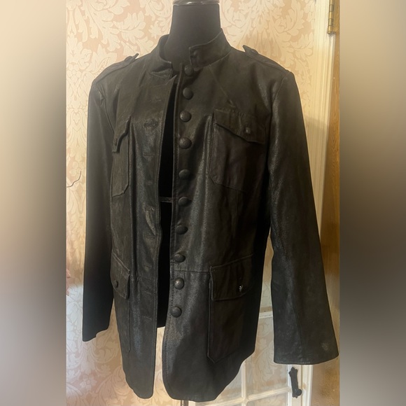 Twiggy London Military Style Leather Jacket!! - Picture 1 of 8